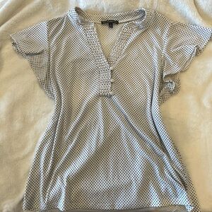 black and white polka dot blouse!